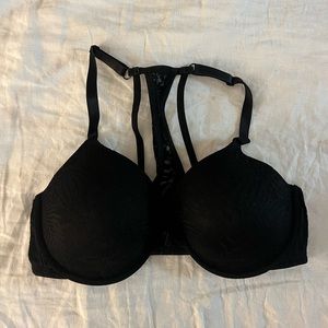 Black lacy racerback PINK brand bra